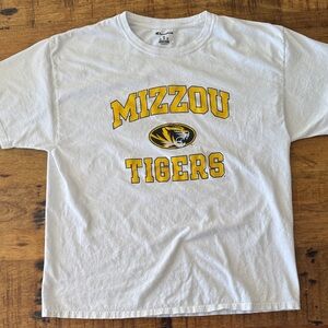 Champion Mens White Mizzou Tigers Tee
